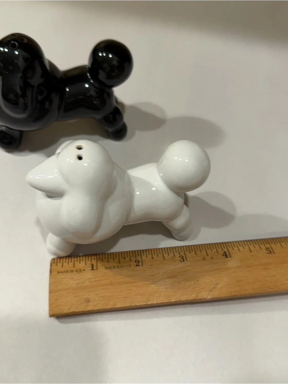 RARE Vintage Ceramic Poodle Shakers Salt and Pepper Set, Used